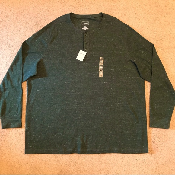 Sonoma Other - Sonoma Thermal Henley Long Sleeve Tee NEW Mens Size 3X Big Hunter Green Cotton